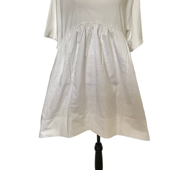 CYNTHIA ROWLEY WHITE BREE COMBO T SHIRT DRESS MEDIUM NEW NWT - Picture 6 of 11